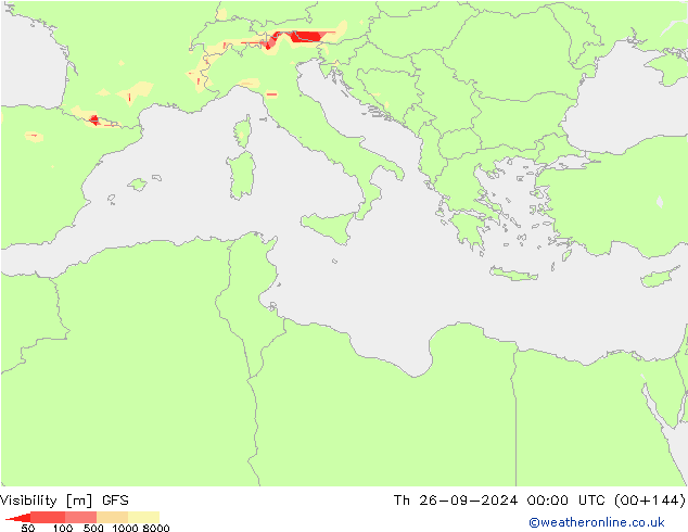 Visibility GFS Th 26.09.2024 00 UTC