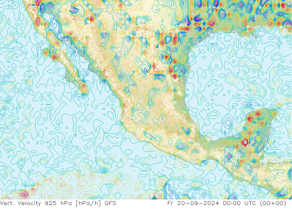 Vert. Velocity 925 hPa GFS vie 20.09.2024 00 UTC