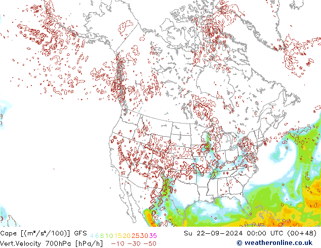 Cape GFS Su 22.09.2024 00 UTC