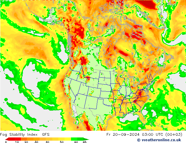 Fog Stability Index GFS Fr 20.09.2024 03 UTC