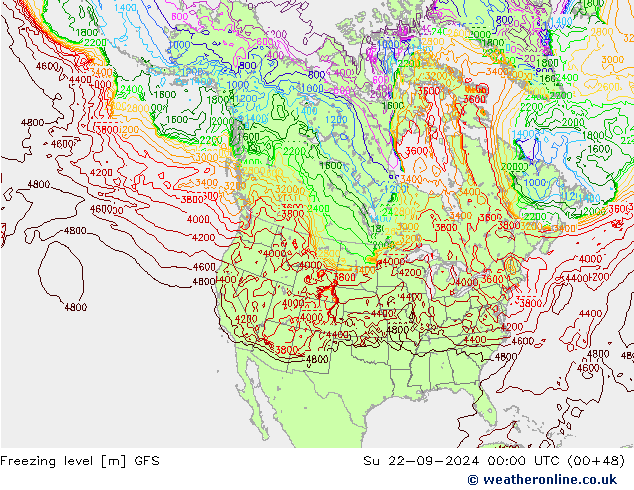 Frostgrenze GFS So 22.09.2024 00 UTC