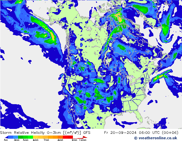 Storm Relative Helicity GFS Cu 20.09.2024 06 UTC