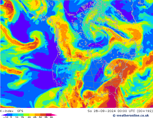 K-Index GFS so. 28.09.2024 00 UTC