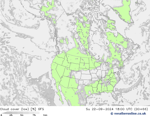 Nuages (bas) GFS dim 22.09.2024 18 UTC