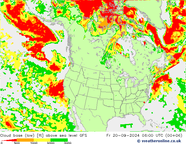 Cloud base (low) GFS September 2024