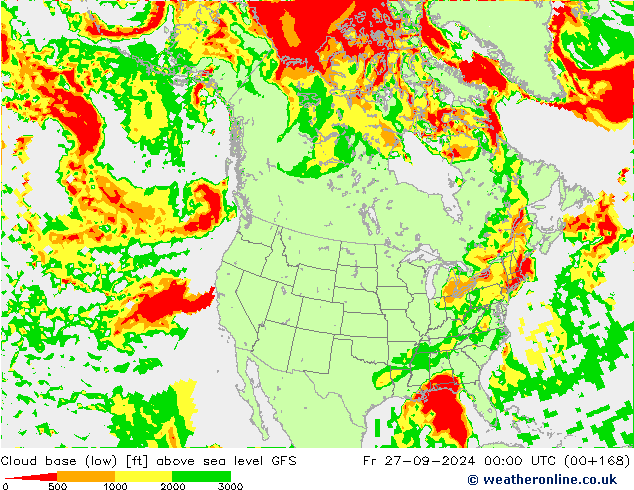 Cloud base (low) GFS  27.09.2024 00 UTC