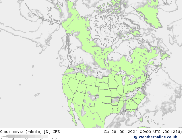 Wolken (mittel) GFS So 29.09.2024 00 UTC