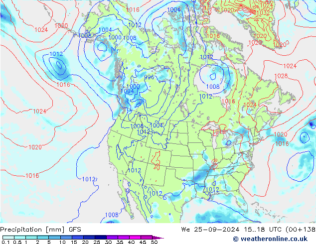 Neerslag GFS wo 25.09.2024 18 UTC