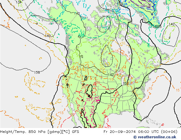 Height/Temp. 850 hPa GFS Fr 20.09.2024 06 UTC