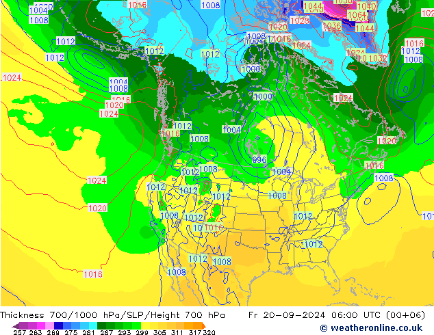 Schichtdicke 700-1000 hPa GFS Fr 20.09.2024 06 UTC