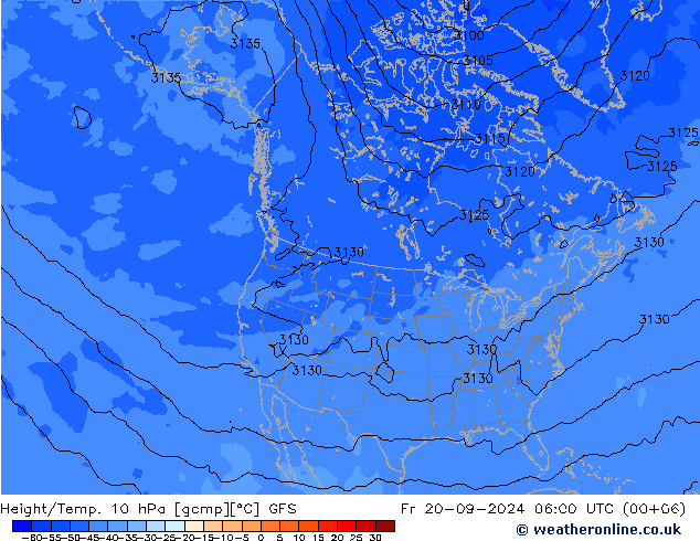 Height/Temp. 10 hPa GFS September 2024