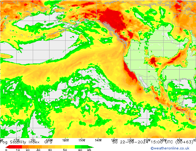 Fog Stability Index GFS  22.09.2024 15 UTC