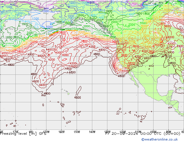 Freezing level GFS  20.09.2024 00 UTC