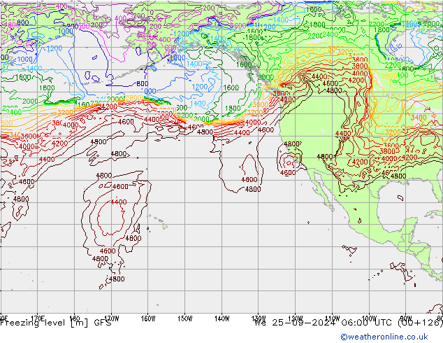 Frostgrenze GFS Mi 25.09.2024 06 UTC