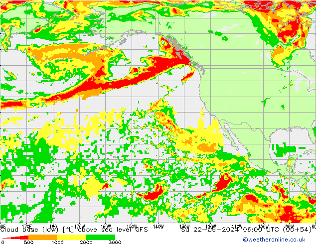 Wolkenbasis (Laag) GFS zo 22.09.2024 06 UTC