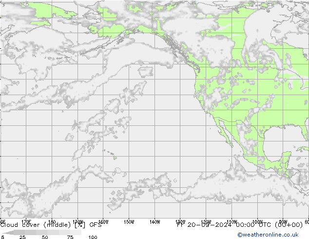 zachmurzenie (środk.) GFS pt. 20.09.2024 00 UTC