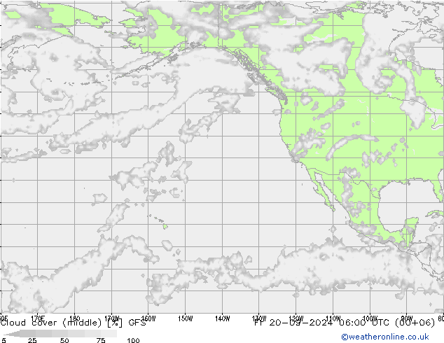 Cloud cover (middle) GFS Fr 20.09.2024 06 UTC