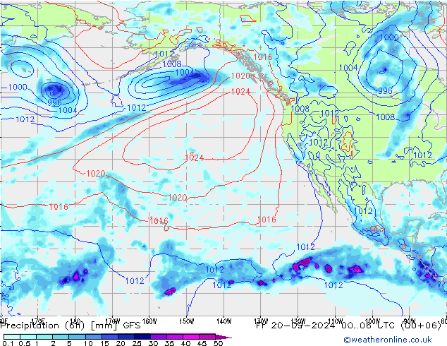 Z500/Rain (+SLP)/Z850 GFS Fr 20.09.2024 06 UTC