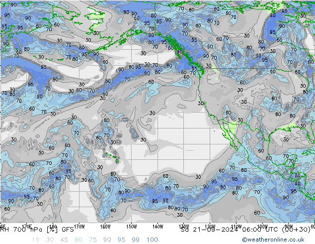 RH 700 hPa GFS So 21.09.2024 06 UTC