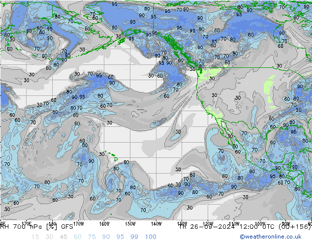 RH 700 hPa GFS Th 26.09.2024 12 UTC