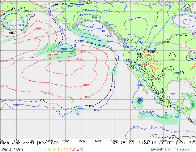 High wind areas GFS We 25.09.2024 12 UTC