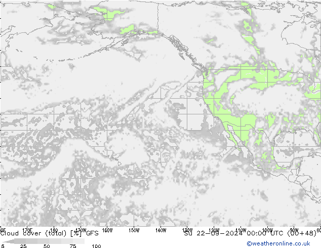 Bulutlar (toplam) GFS Paz 22.09.2024 00 UTC