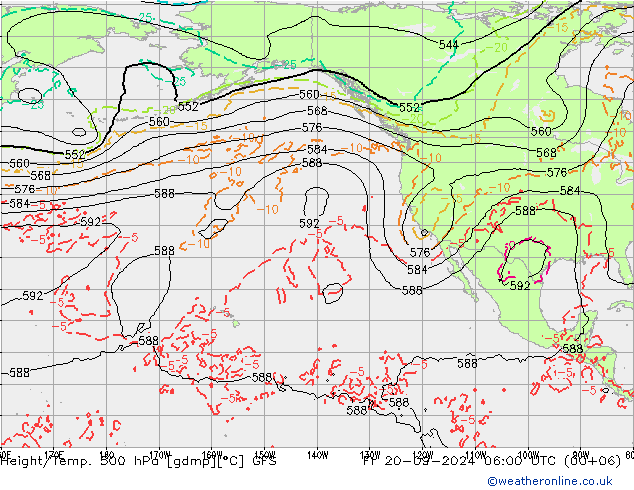 Z500/Rain (+SLP)/Z850 GFS Fr 20.09.2024 06 UTC