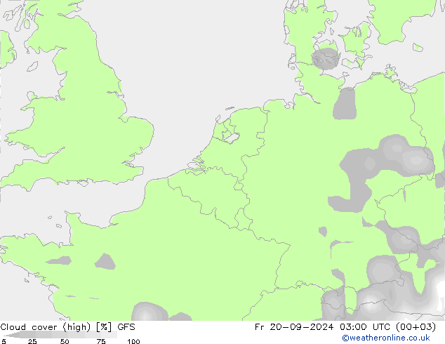 Wolken (hohe) GFS Fr 20.09.2024 03 UTC