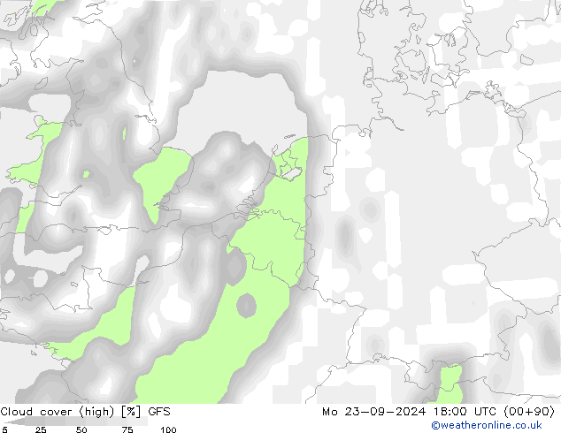 Wolken (hoch,mittel,tief) GFS Mo 23.09.2024 18 UTC