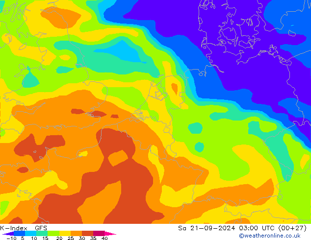 K-Index GFS Sa 21.09.2024 03 UTC