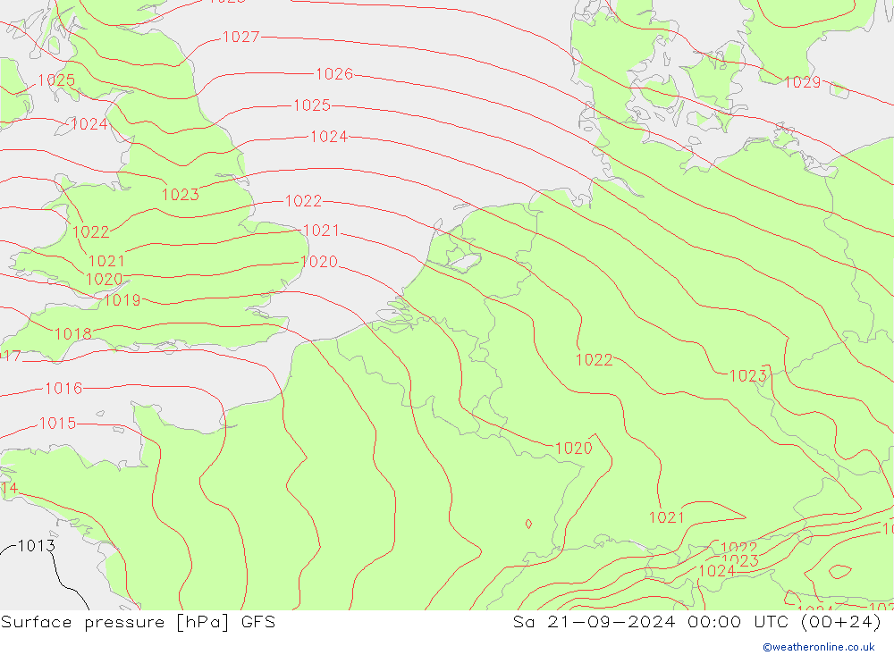 Surface pressure GFS Sa 21.09.2024 00 UTC