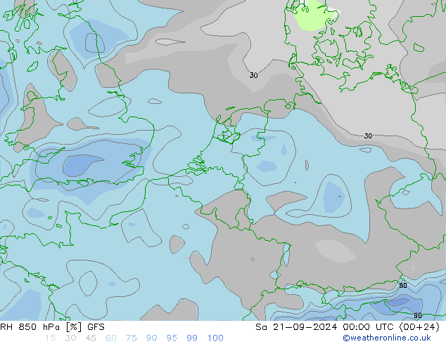 RH 850 hPa GFS So 21.09.2024 00 UTC