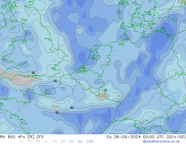 850 hPa Nispi Nem GFS Cts 28.09.2024 00 UTC