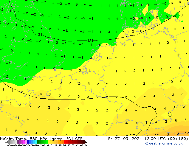 Z500/Rain (+SLP)/Z850 GFS vie 27.09.2024 12 UTC