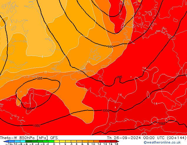 Theta-W 850hPa GFS jue 26.09.2024 00 UTC