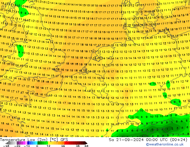 Min.  (2m) GFS  21.09.2024 00 UTC