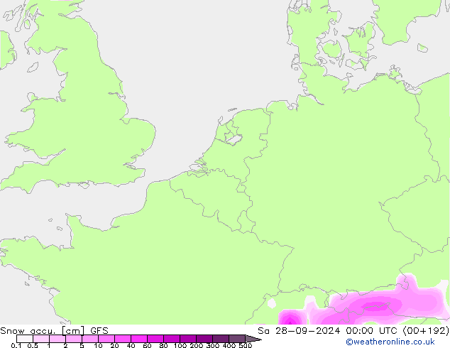 Schneemenge GFS Sa 28.09.2024 00 UTC