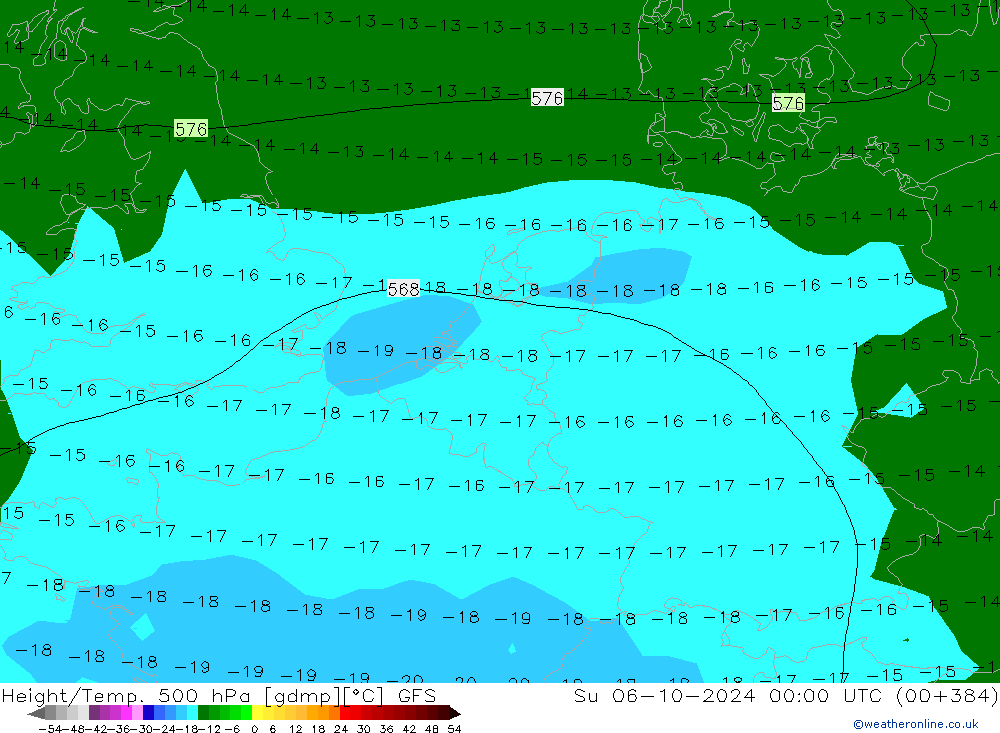 Z500/Rain (+SLP)/Z850 GFS So 06.10.2024 00 UTC