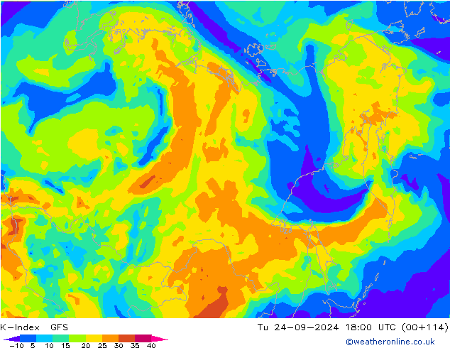 K-Index GFS di 24.09.2024 18 UTC