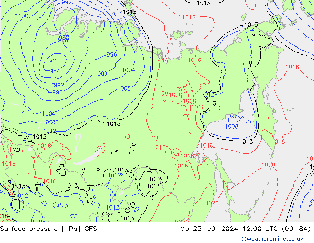 GFS: пн 23.09.2024 12 UTC