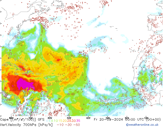 Cape GFS ven 20.09.2024 00 UTC