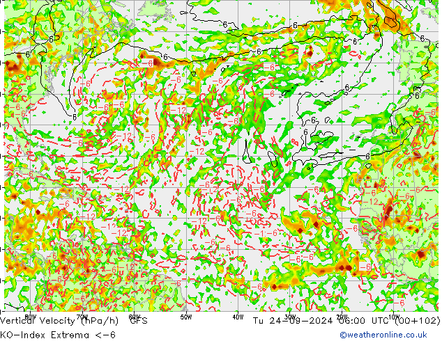 Konveksiyon - İndeks GFS Sa 24.09.2024 06 UTC