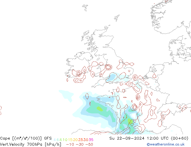 Cape GFS Вс 22.09.2024 12 UTC