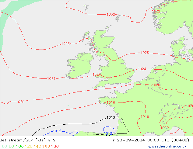 Jet Akımları/SLP GFS Cu 20.09.2024 00 UTC