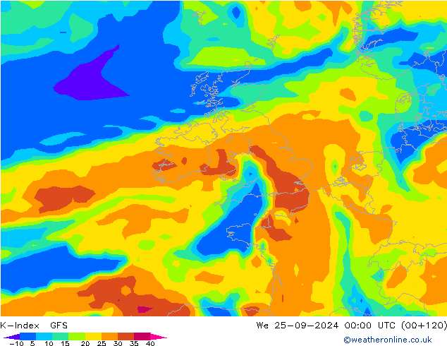 K-Index GFS  25.09.2024 00 UTC