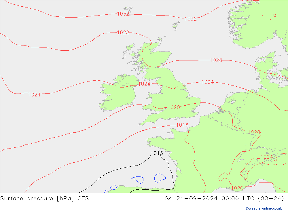 Bodendruck GFS Sa 21.09.2024 00 UTC