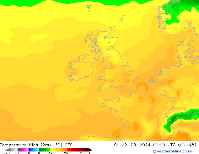 Temp. massima (2m) GFS Settembre 2024