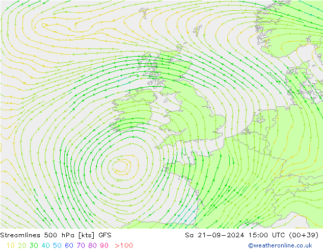 Rüzgar 500 hPa GFS Cts 21.09.2024 15 UTC