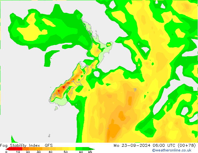 Fog Stability Index GFS Pzt 23.09.2024 06 UTC