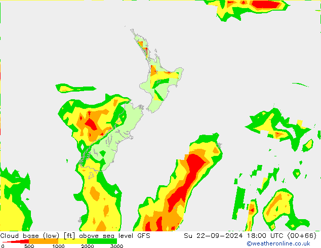 Cloud base (low) GFS dom 22.09.2024 18 UTC